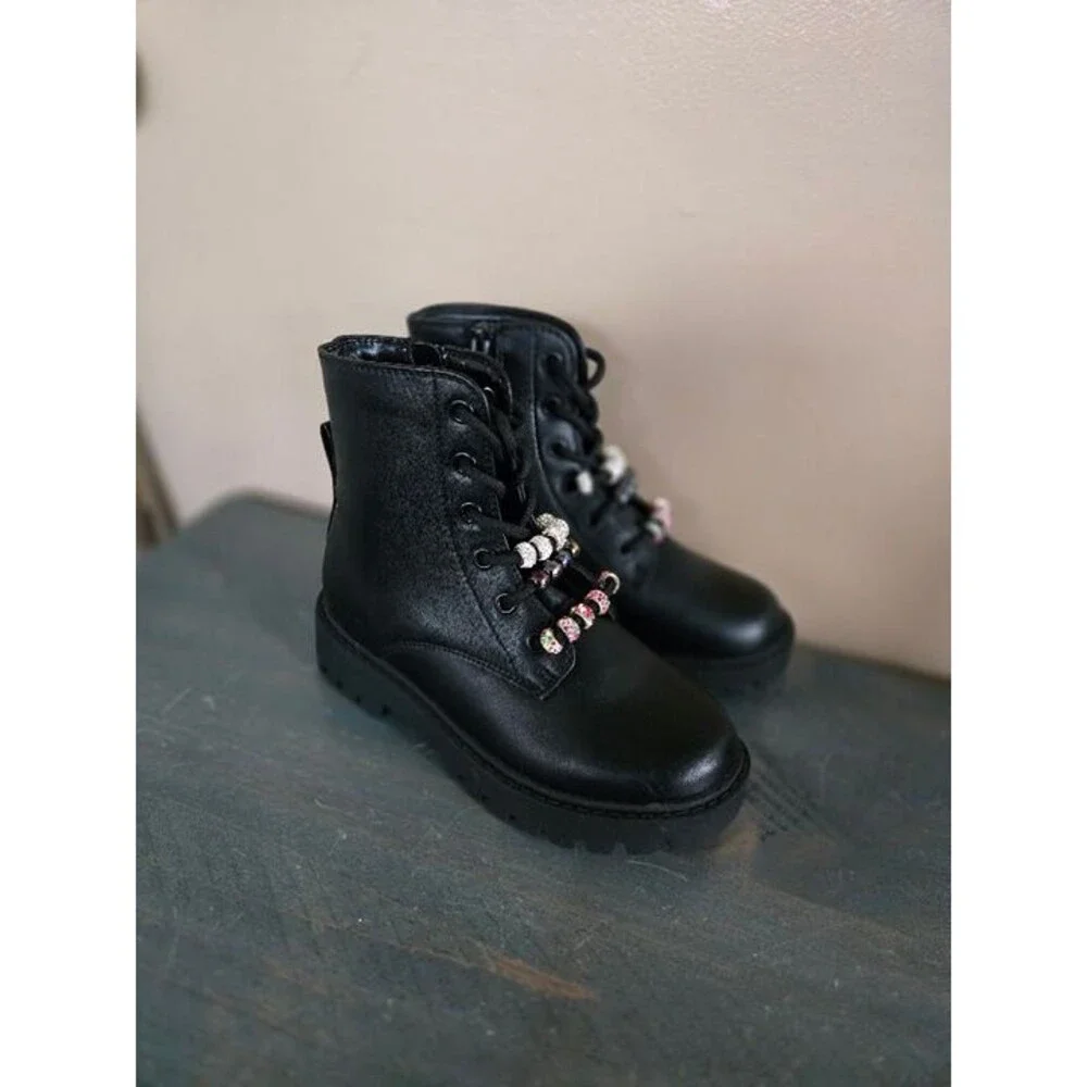 Art Class Bronx Girls Combat Boots - Girls size 1 - NEW